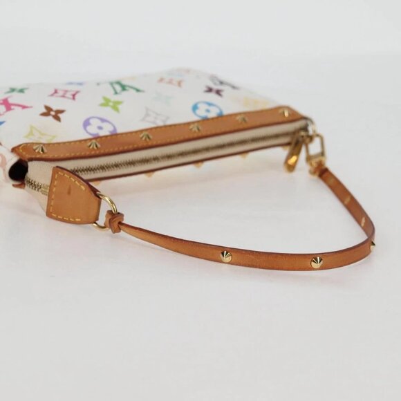 LOUIS VUITTON Multicolor Pochette Accessoires Pouch White M92649 LV Auth 131817V - Picture 8 of 16
